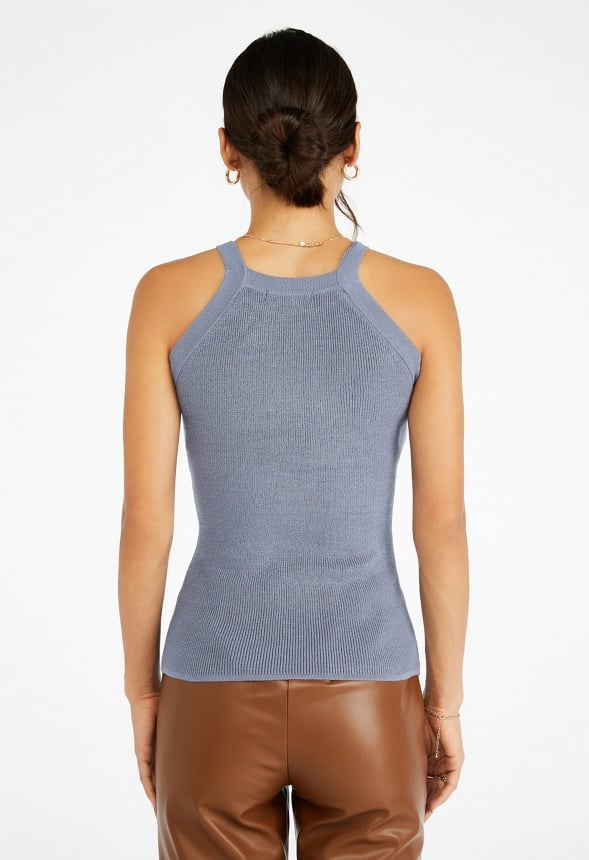 Halter Sweater Top Angel Falls Blue