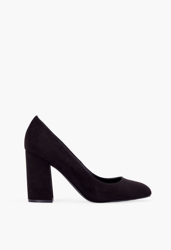 Daphne Block Heel Court Black