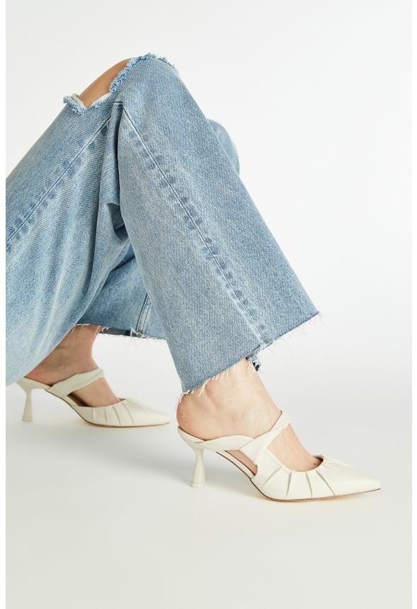 Clementine Embellished Court Birch White