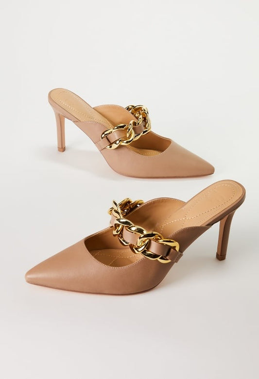 Keelie Pointed Toe Mule Taupe