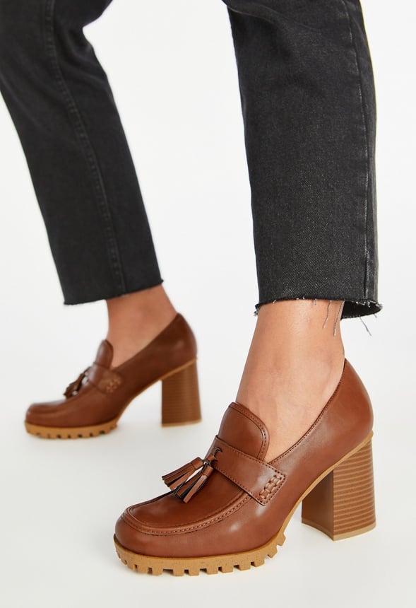 Liliane Lug Sole Loafer Leather Brown