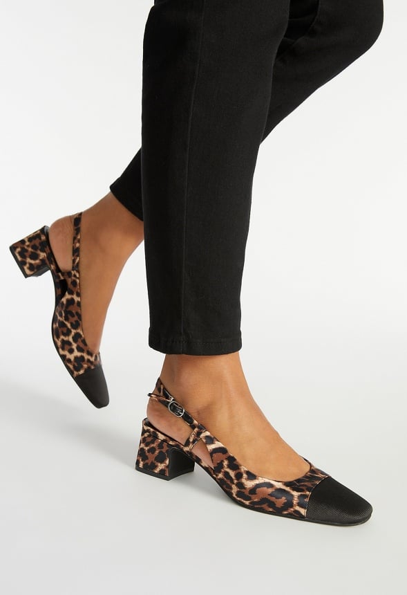 Gracie Slingback Pump Dark Leopard/ Black