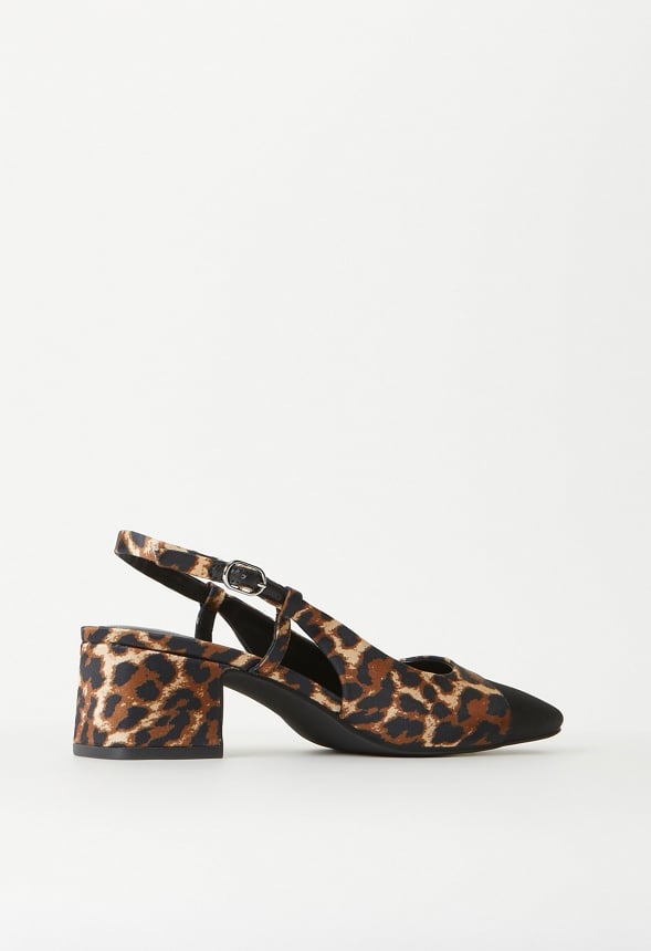 Gracie Slingback Pump Dark Leopard/ Black