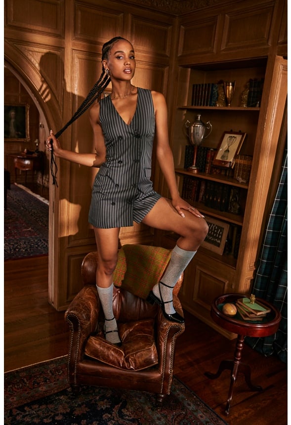 Quinnie Block Heeled Court Black