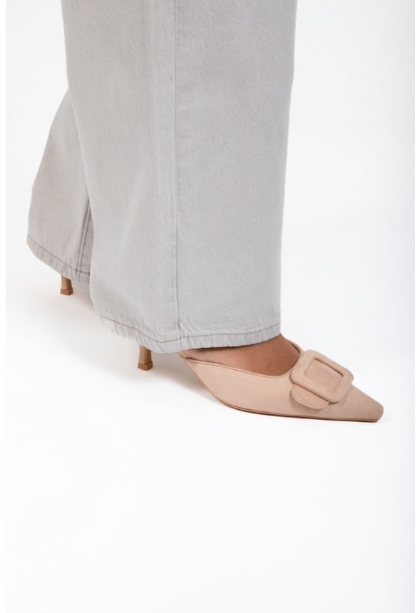 Orla Kitten Heel Mule Nude