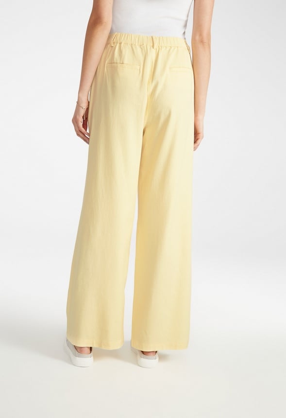 Wide Leg Trousers Pale Banana
