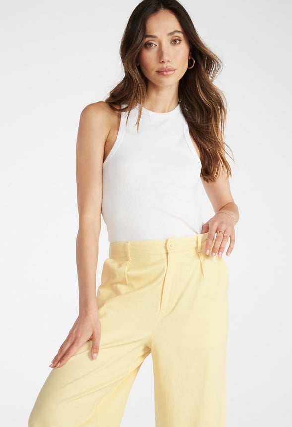 Wide Leg Trousers Pale Banana