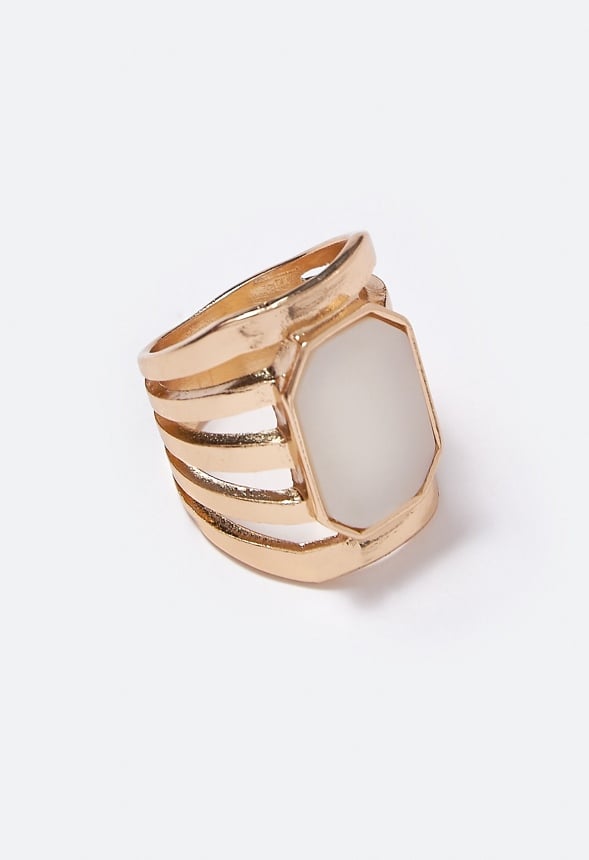 Maeve Mother of Pearl Inlay Ring Cream/ Gold