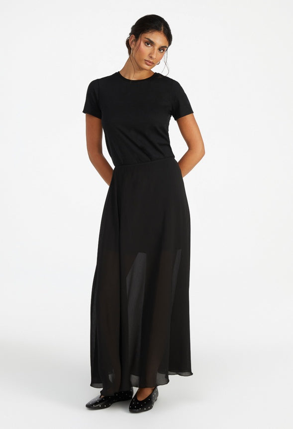 Sheer Maxi Skirt Black Caviar