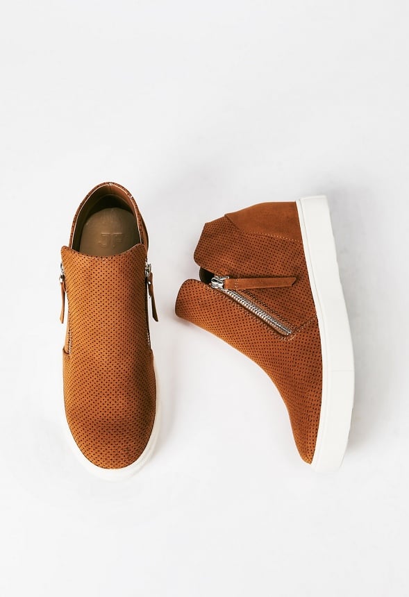 Kayden Wedge Trainers Camel