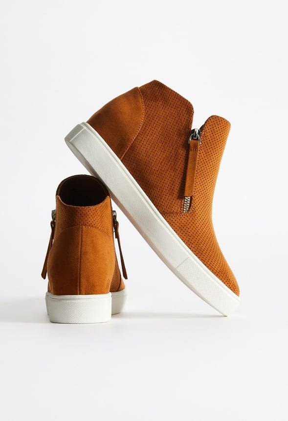Kayden Wedge Trainers Camel
