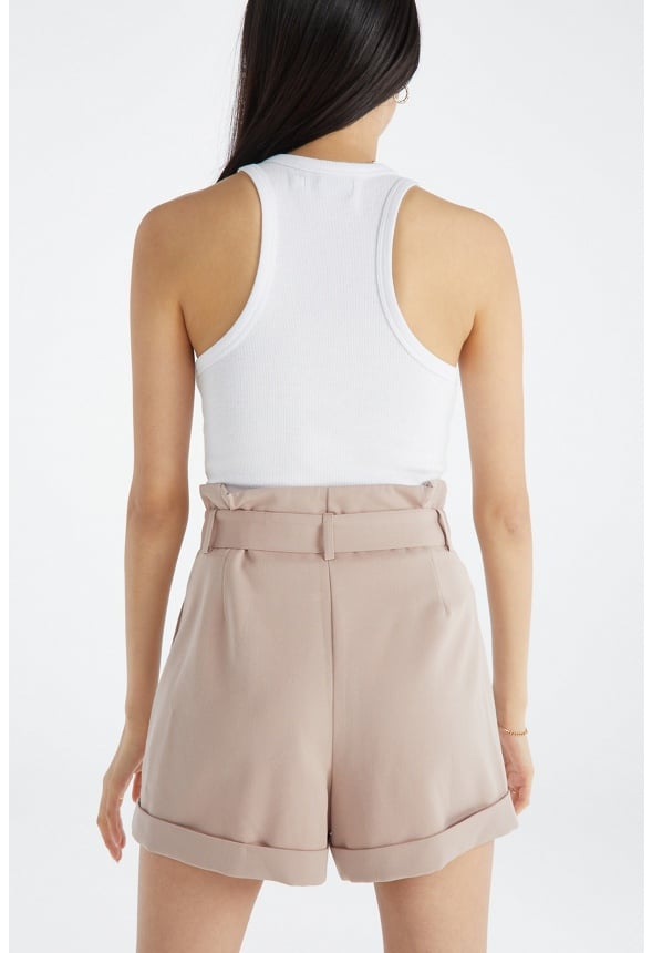Lightweight Paperbag Shorts Taupe