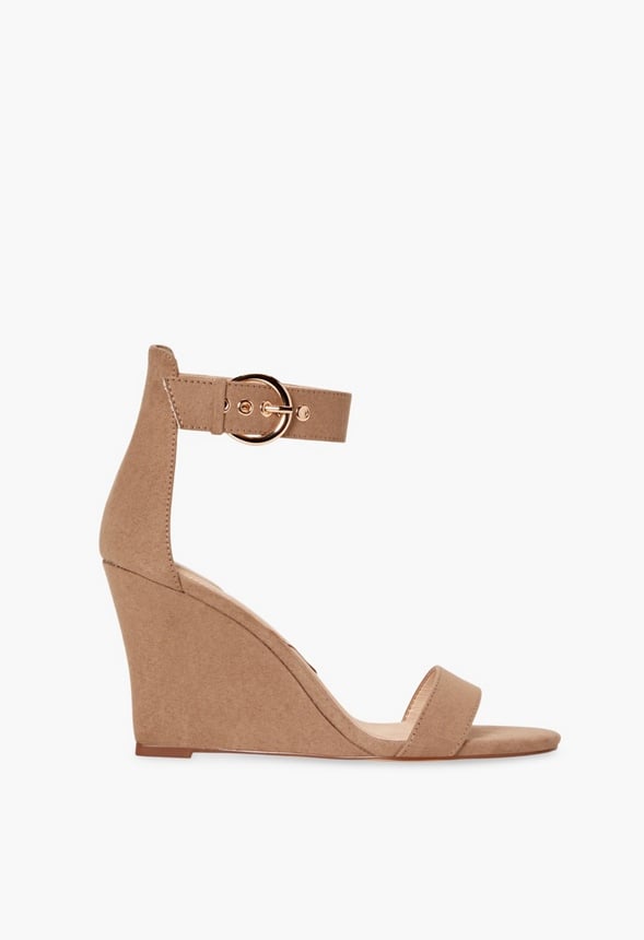 Bonnie Buckle Wedge Taupe
