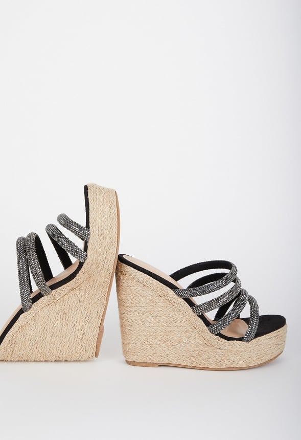 Camila Wedge Sandal Black