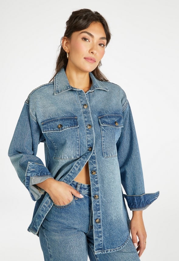 Oversized Denim Shacket Frequency